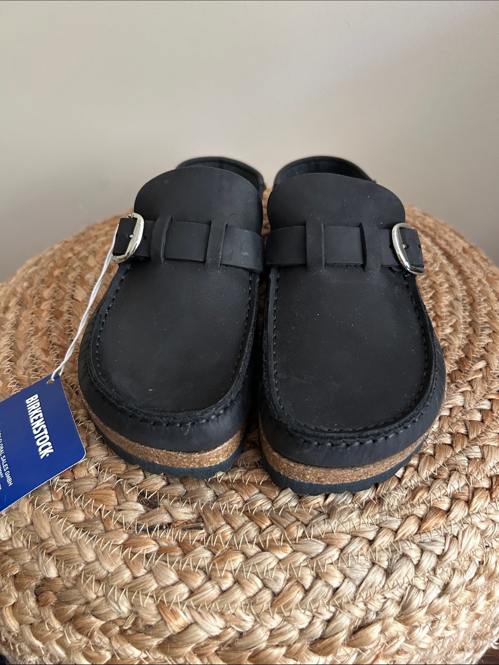 Birkenstock Buckley Black Leather Clogs